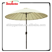 9 &#39;parapluie en aluminium de parapluie de patio de parasols de fibre de verre de 9&#39;, parapluie rond de patio de parasol de 9ft avec l&#39;inclinaison de bouton poussoir et la manivelle